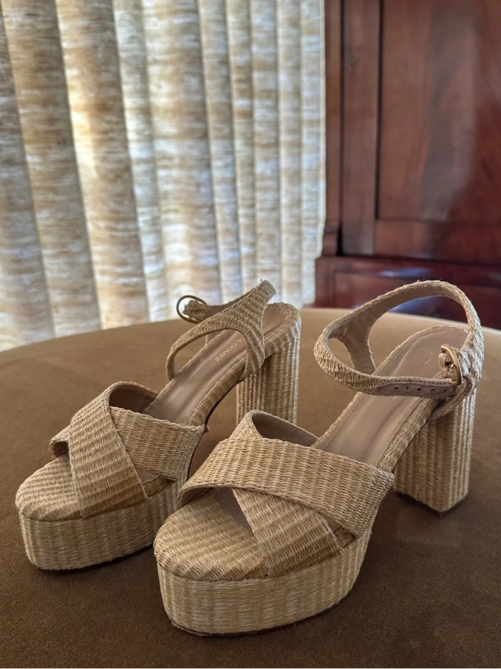 Andrea Gomez Bella Natural Raffia Platforms